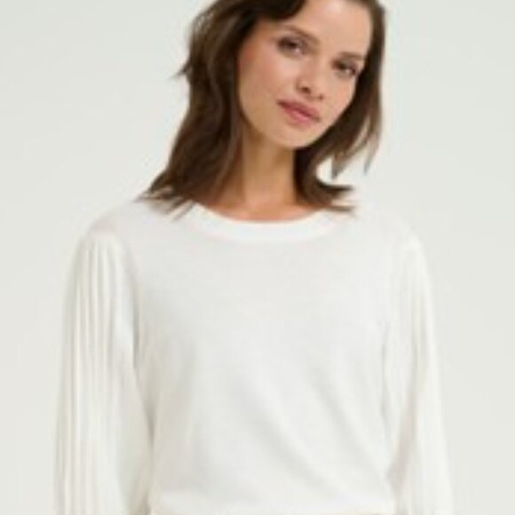 NWT KAFFE Elegant Cream  Puff  short Sleeve Sweater size small - Picture 9 of 15